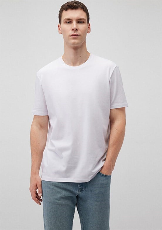 Mavi BASiC BiSiKLET YAKA TİŞÖRT Beyaz Beyaz Erkek T-Shirt