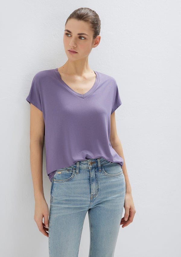 Mavi BASiC V YAKA PENYE Cadet Mor Kadın T-Shirt
