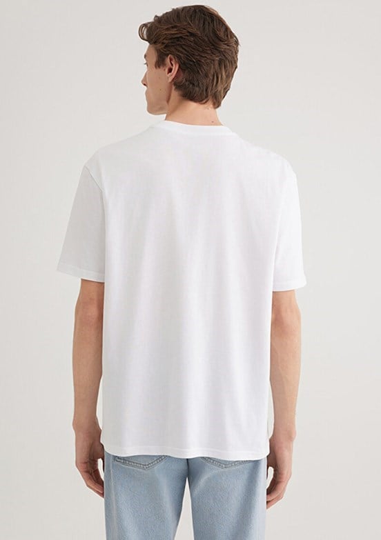 Mavi BASKiLi TİŞÖRT Beyaz Beyaz Erkek T-Shirt