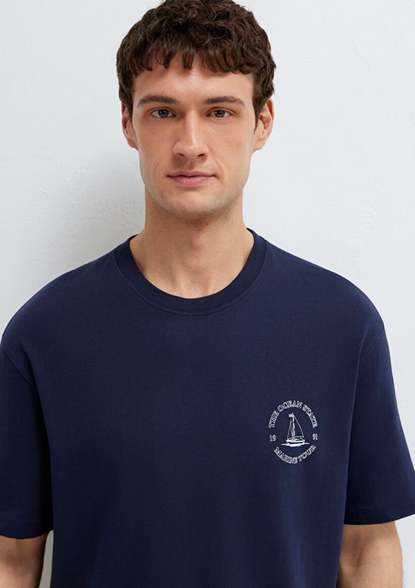 Mavi BASKILI TİŞÖRT Koyu Lacivert Lacivert Erkek T-Shirt