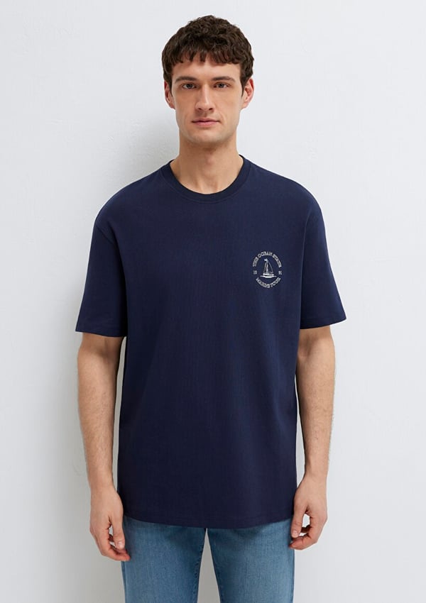 Mavi BASKILI TİŞÖRT Koyu Lacivert Lacivert Erkek T-Shirt