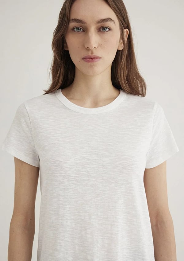 Mavi BiSiKLET YAKA BASiC Kirik Beyaz Beyaz Kadın T-Shirt