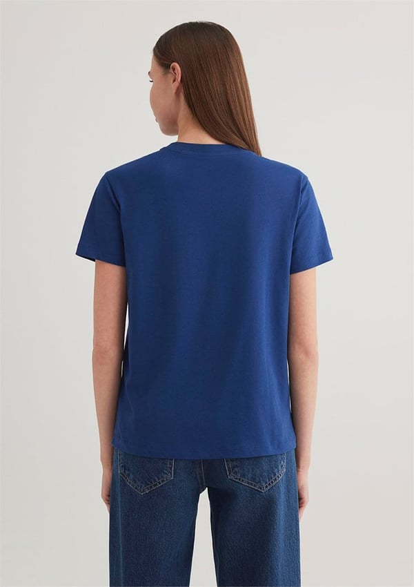 Mavi BiSiKLET YAKA LOGO TİŞÖRT Koyu Saks Mavi Lacivert Kadın T-Shirt