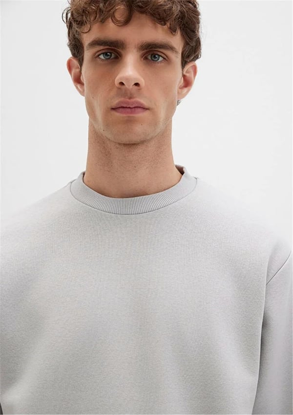 Mavi BiSiKLET YAKA SWEATSHiRT Acik Gri Gri Erkek Sweatshirt