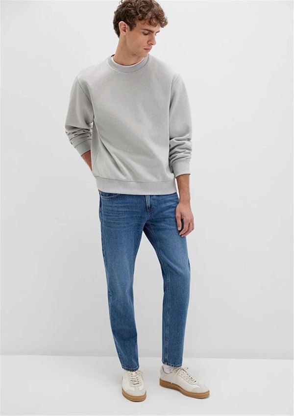 Mavi BiSiKLET YAKA SWEATSHiRT Acik Gri Gri Erkek Sweatshirt