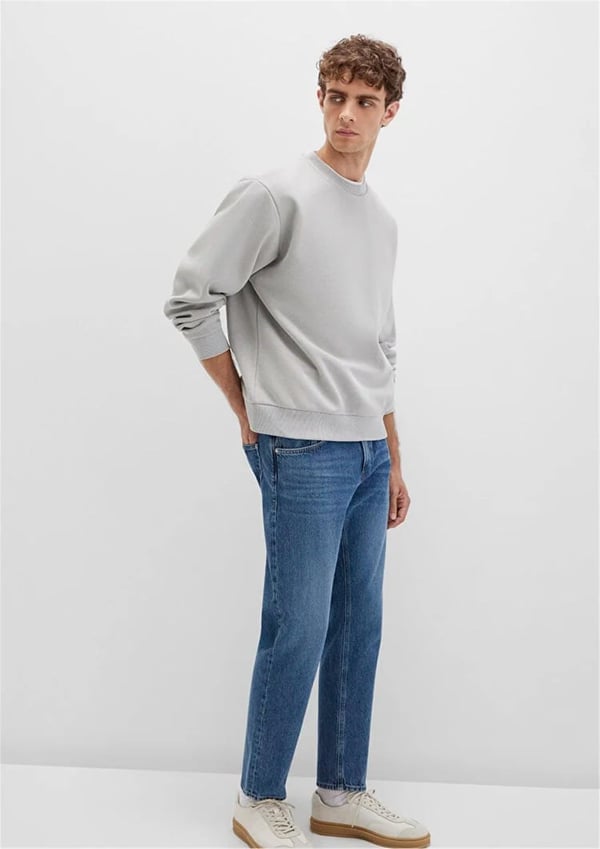 Mavi BiSiKLET YAKA SWEATSHiRT Acik Gri Gri Erkek Sweatshirt
