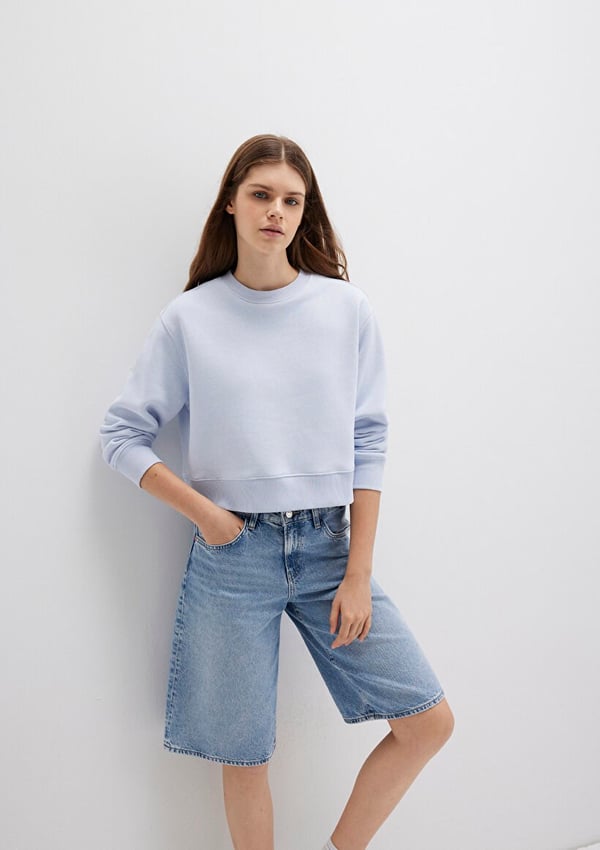 Mavi BiSiKLET YAKA SWEATSHiRT Halogen Blue Açık Mavi Kadın Sweatshirt