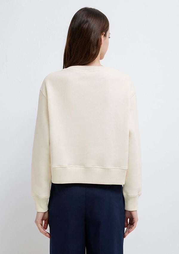 Mavi BiSiKLET YAKA SWEATSHiRT Pristine Bej Kadın Sweatshirt