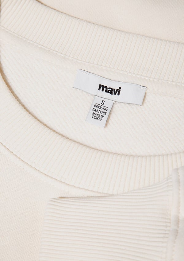 Mavi BiSiKLET YAKA SWEATSHiRT Pristine Bej Kadın Sweatshirt