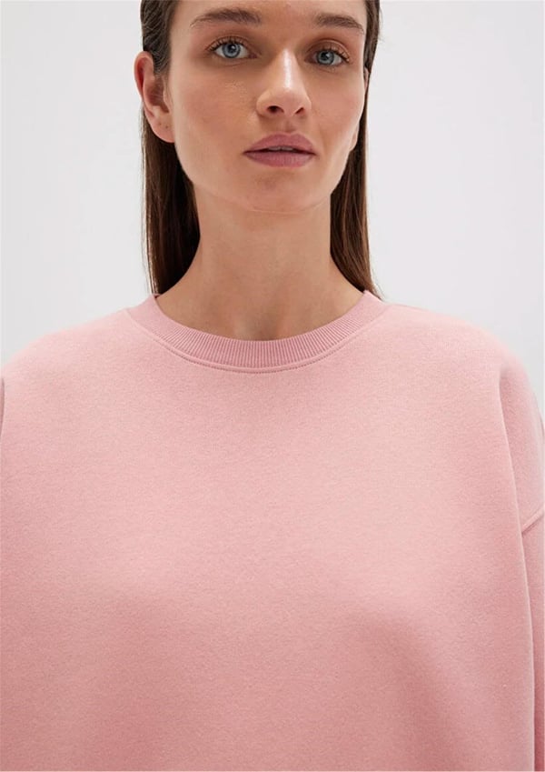 Mavi BiSiKLET YAKA SWEATSHiRT Rose Elegance Pudra Kadın Sweatshirt