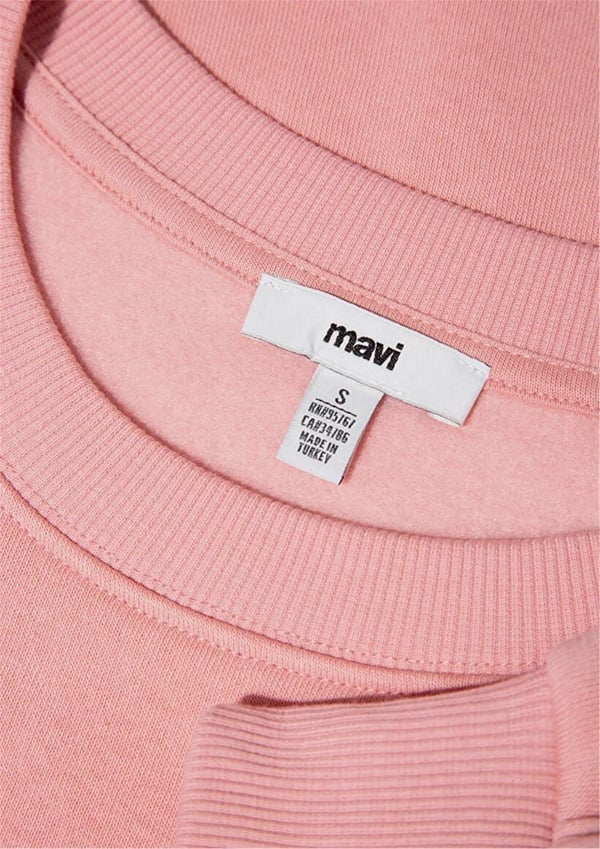 Mavi BiSiKLET YAKA SWEATSHiRT Rose Elegance Pudra Kadın Sweatshirt