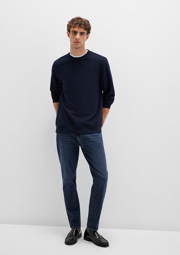 Mavi BiSiKLET YAKA SWEATSHiRT Safir Lavicert Lacivert Erkek Sweatshirt