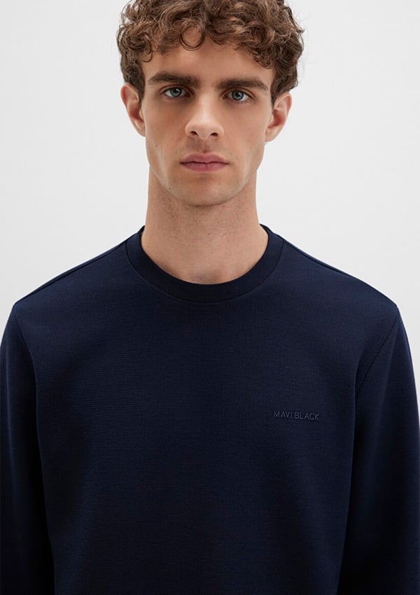 Mavi BiSiKLET YAKA SWEATSHiRT Safir Lavicert Lacivert Erkek Sweatshirt
