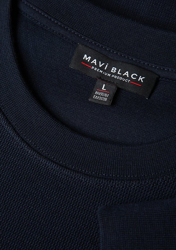 Mavi BiSiKLET YAKA SWEATSHiRT Safir Lavicert Lacivert Erkek Sweatshirt