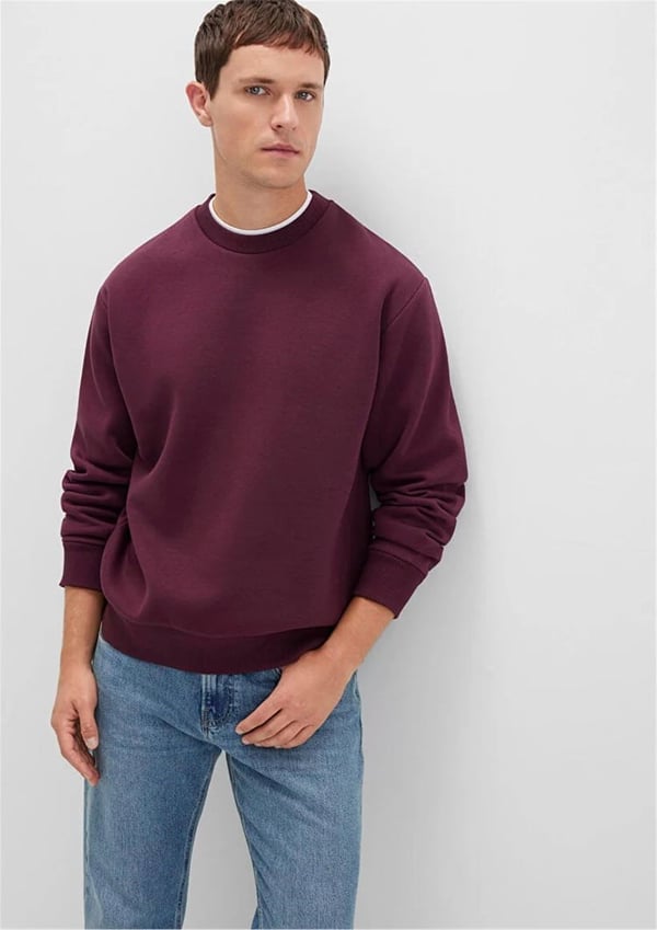 Mavi BiSiKLET YAKA SWEATSHiRT Sarap Bordo Bordo Erkek Sweatshirt