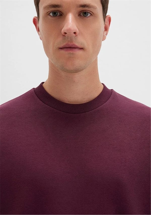Mavi BiSiKLET YAKA SWEATSHiRT Sarap Bordo Bordo Erkek Sweatshirt