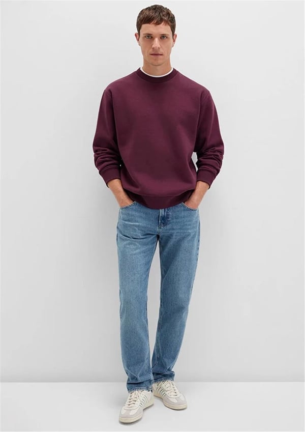 Mavi BiSiKLET YAKA SWEATSHiRT Sarap Bordo Bordo Erkek Sweatshirt