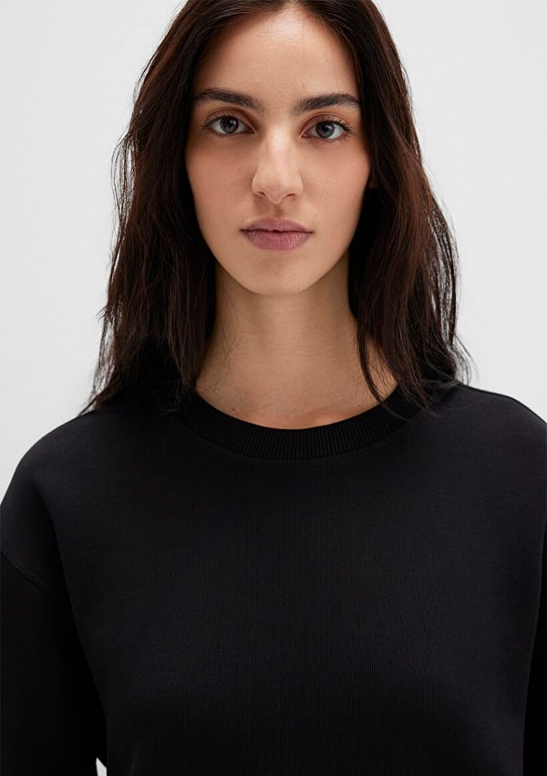 Mavi BiSiKLET YAKA SWEATSHiRT Siyah Siyah Kadın Sweatshirt