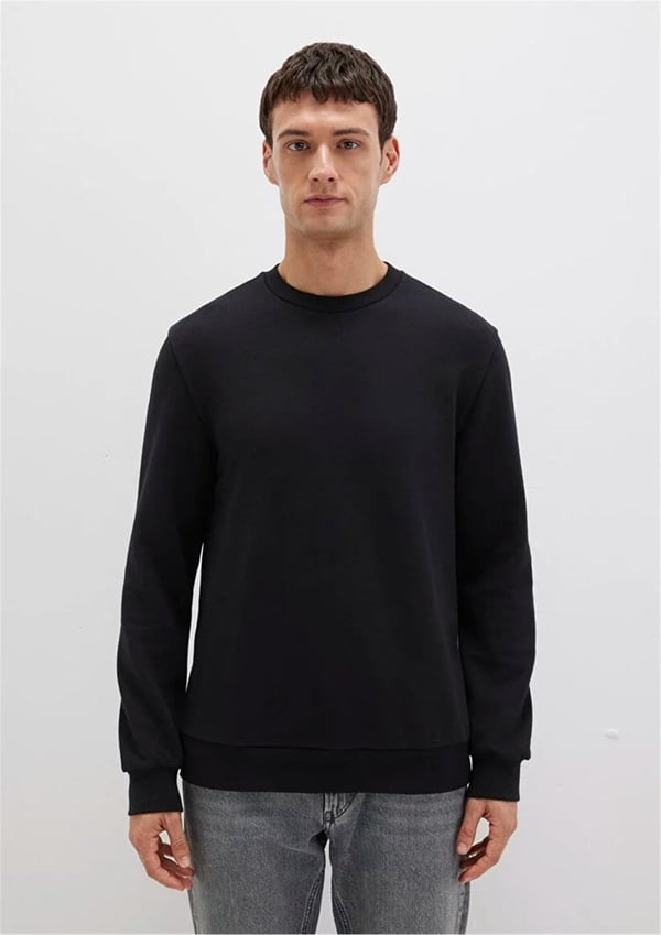 Mavi BİSİKLET YAKA SWEATSHIRT  Siyah Siyah Erkek Sweatshirt