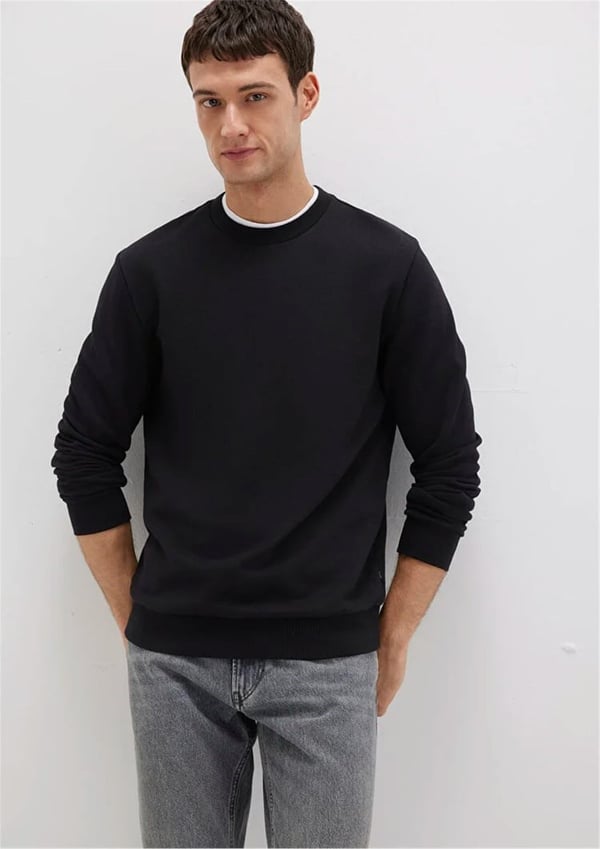 Mavi BİSİKLET YAKA SWEATSHIRT  Siyah Siyah Erkek Sweatshirt