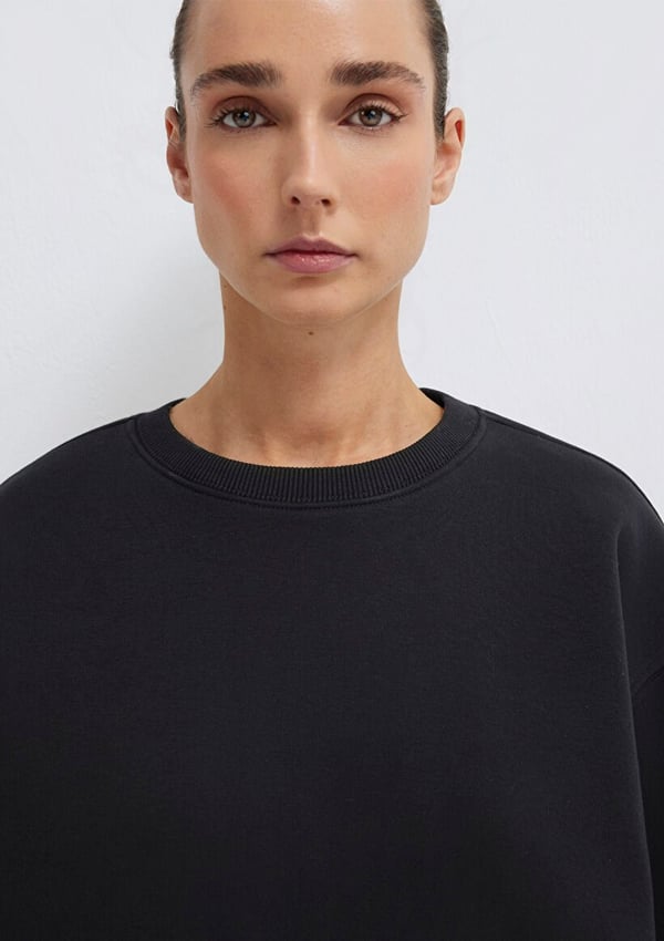 Mavi BiSiKLET YAKA SWEATSHiRT Siyah Siyah Kadın Sweatshirt