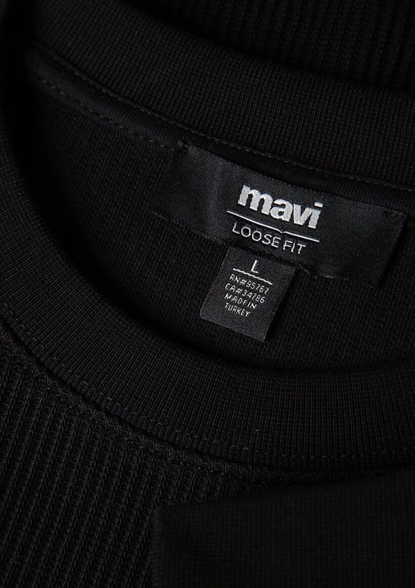 Mavi BiSiKLET YAKA SWEATSHiRT Siyah Siyah Erkek Sweatshirt