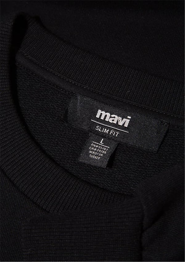 Mavi BİSİKLET YAKA SWEATSHIRT  Siyah Siyah Erkek Sweatshirt