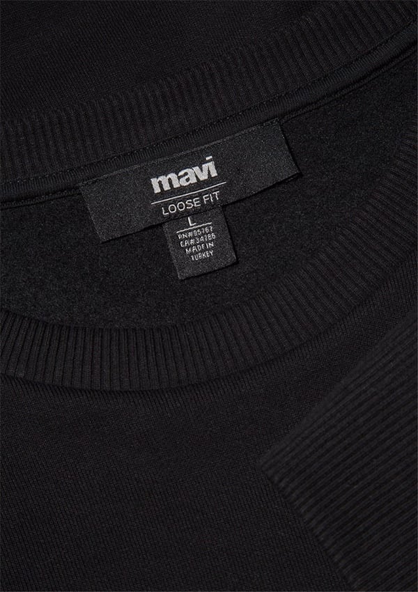 Mavi BiSiKLET YAKA SWEATSHiRT Siyah Siyah Erkek Sweatshirt