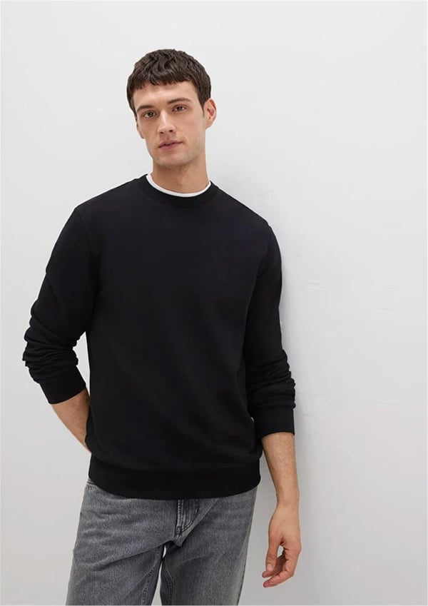 Mavi BİSİKLET YAKA SWEATSHIRT  Siyah Siyah Erkek Sweatshirt