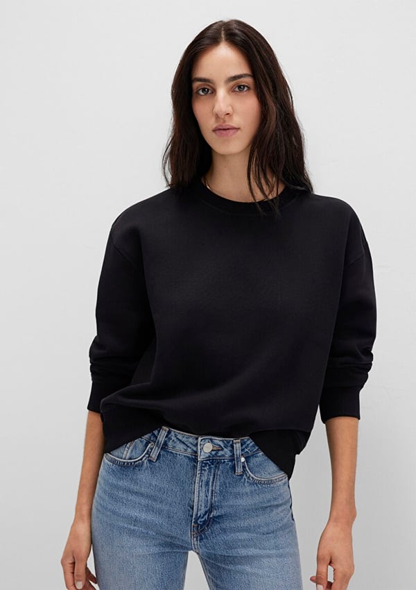 Mavi BiSiKLET YAKA SWEATSHiRT Siyah Siyah Kadın Sweatshirt