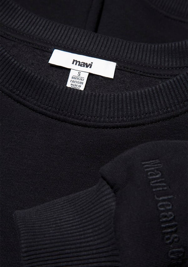 Mavi BiSiKLET YAKA SWEATSHiRT Siyah Siyah Kadın Sweatshirt
