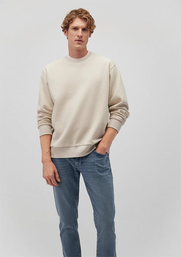 Mavi BiSiKLET YAKA SWEATSHiRT Soluk Bej Bej Erkek Sweatshirt