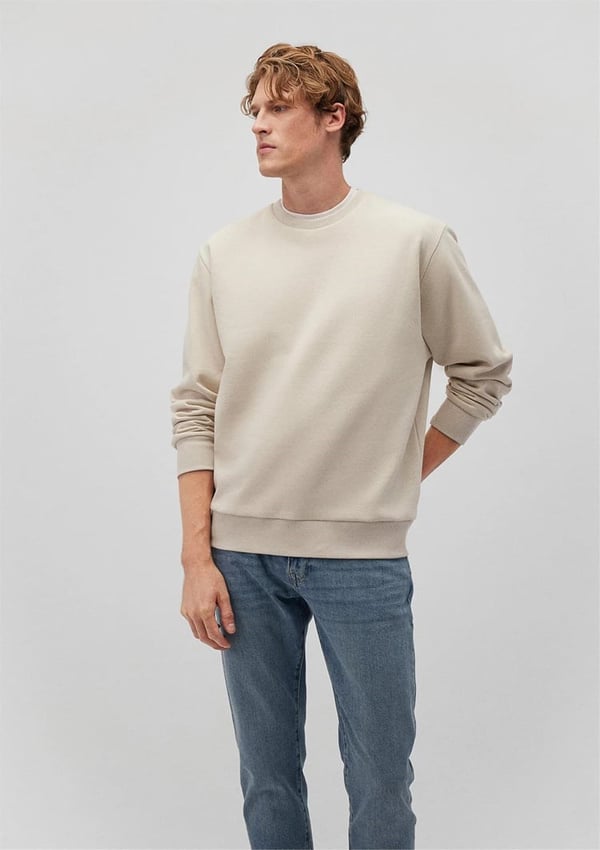 Mavi BiSiKLET YAKA SWEATSHiRT Soluk Bej Bej Erkek Sweatshirt