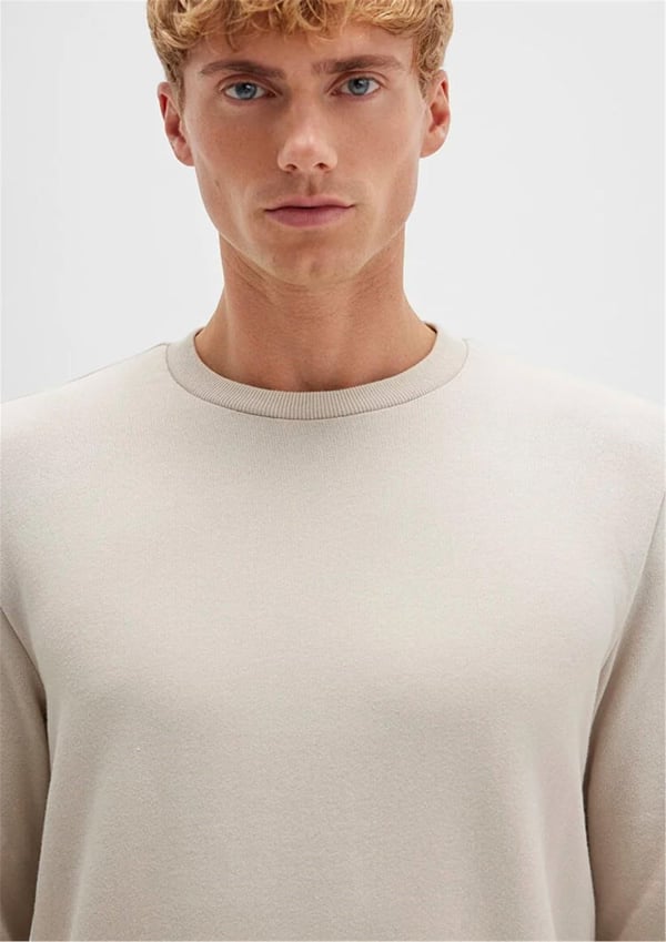 Mavi BiSiKLET YAKA SWEATSHiRT Soluk Toz Beji Bej Erkek Sweatshirt