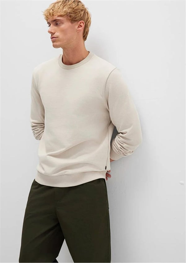 Mavi BiSiKLET YAKA SWEATSHiRT Soluk Toz Beji Bej Erkek Sweatshirt