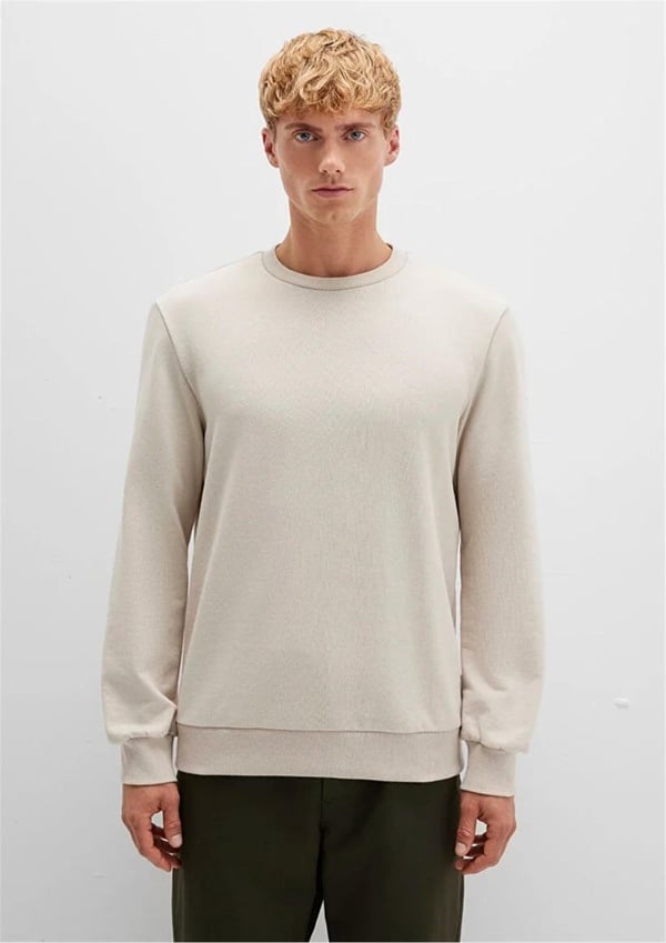 Mavi BiSiKLET YAKA SWEATSHiRT Soluk Toz Beji Bej Erkek Sweatshirt