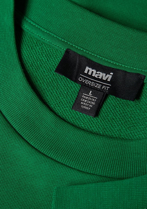 Mavi BiSiKLET YAKA SWEATSHiRT YeSil Yeşil Erkek Sweatshirt