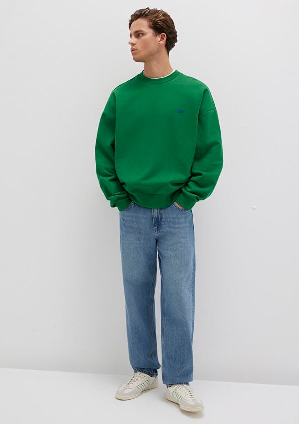 Mavi BiSiKLET YAKA SWEATSHiRT YeSil Yeşil Erkek Sweatshirt