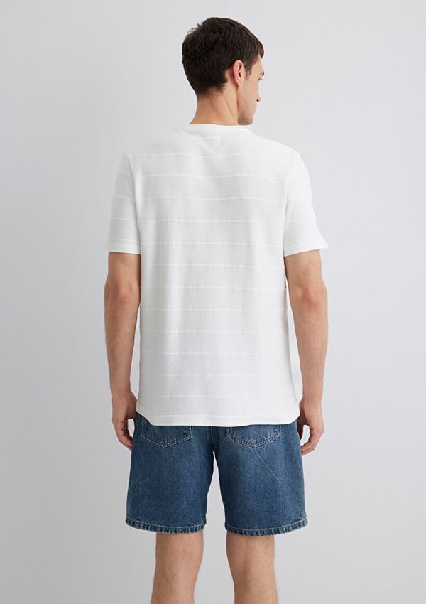 Mavi BİSİKLET YAKA TİŞÖRT Kırık Beyaz Kırık Beyaz Erkek T-Shirt