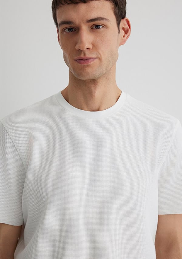 Mavi BİSİKLET YAKA TİŞÖRT Kırık Beyaz Kırık Beyaz Erkek T-Shirt