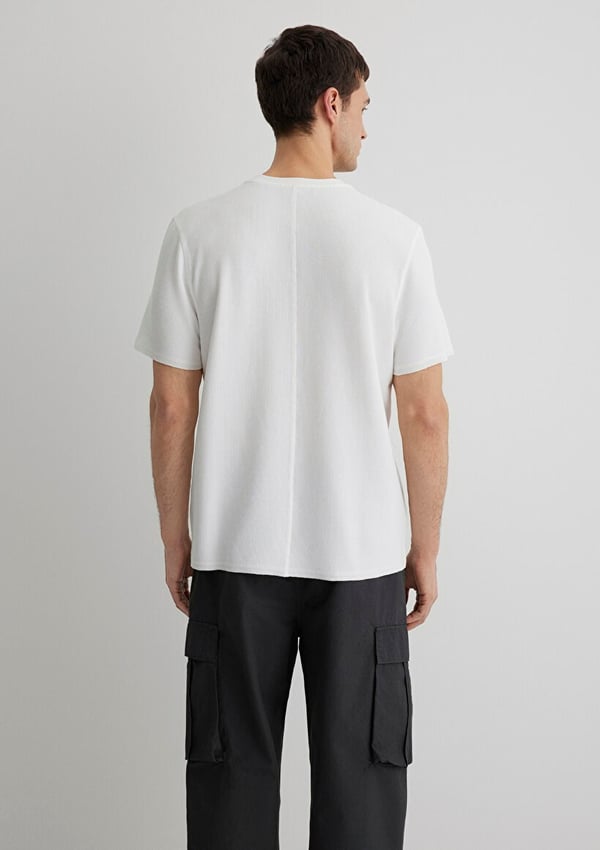 Mavi BİSİKLET YAKA TİŞÖRT Kırık Beyaz Kırık Beyaz Erkek T-Shirt
