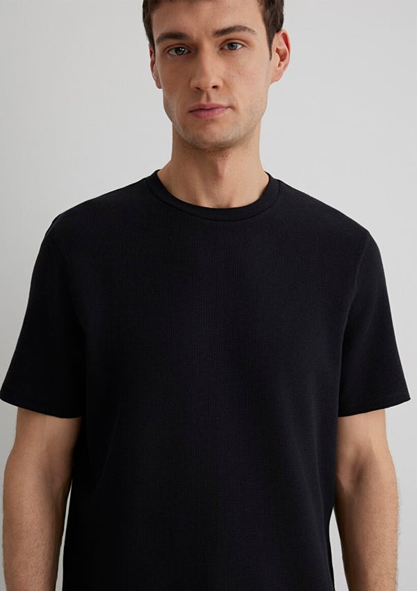 Mavi BİSİKLET YAKA TİŞÖRT Siyah Siyah Erkek T-Shirt