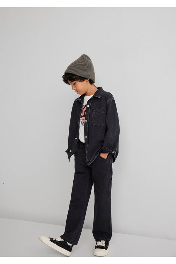 Mavi BOBBO 90lar Antrasit Denim Antrasit Erkek Çocuk Gömlek