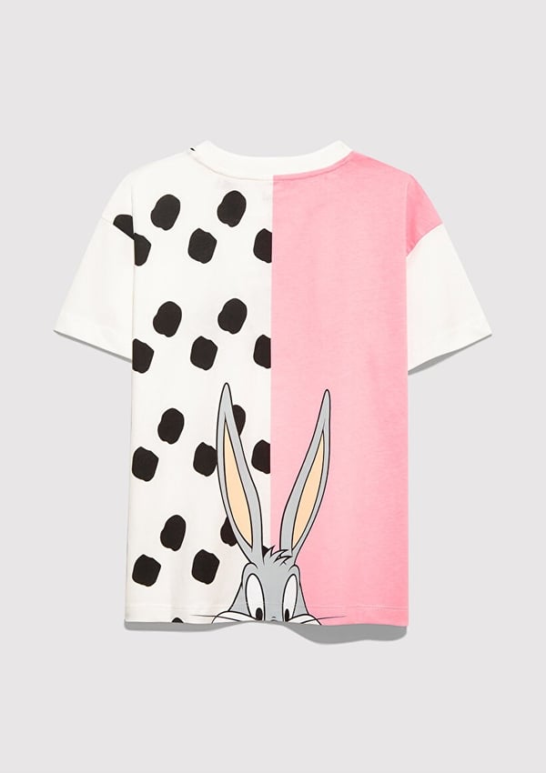 Mavi BUGS BUNNY BASKILI TİŞÖRT Kırık Beyaz Kırık Beyaz Kız Çocuk T-Shirt