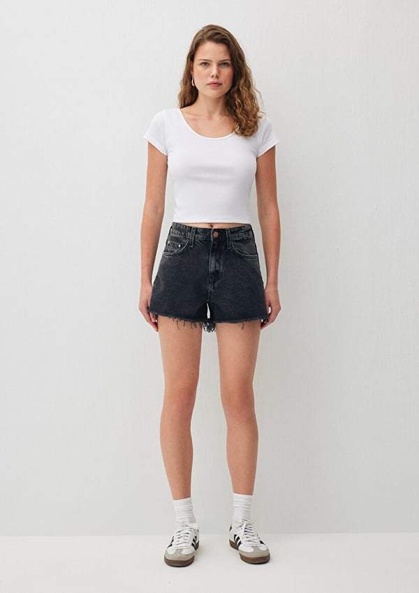 Mavi CHERRY Smoke Denim Antrasit Kadın Şort