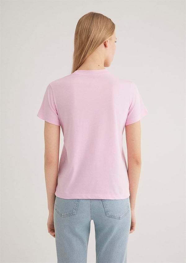 Mavi cicEK BASKiLi GRAFiK TİŞÖRT Lilac Sachet Lila Kadın T-Shirt