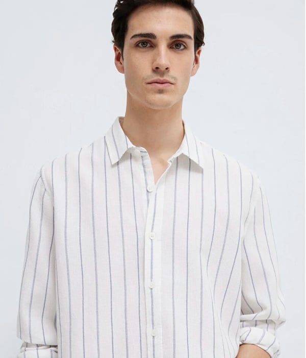 Mavi ÇİZGİLİ GÖMLEK Vintage Indigo Lacivert Erkek Gömlek