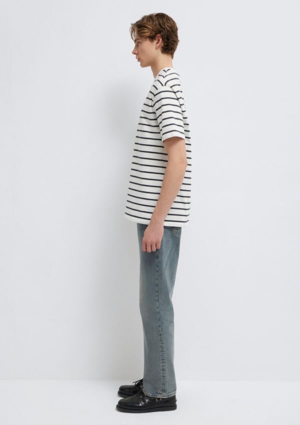 Mavi ÇİZGİLİ MAVİ LOGO TİŞÖRT Phantom Stripe Beyaz Erkek T-Shirt