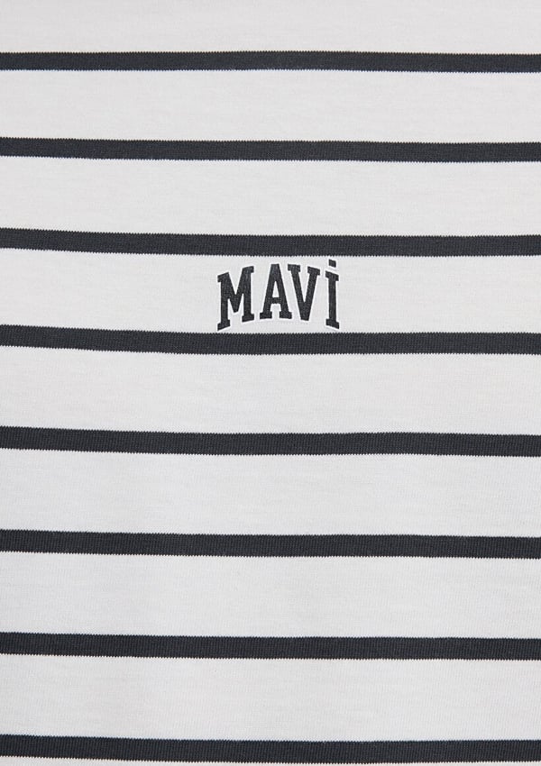 Mavi ÇİZGİLİ MAVİ LOGO TİŞÖRT Phantom Stripe Beyaz Erkek T-Shirt