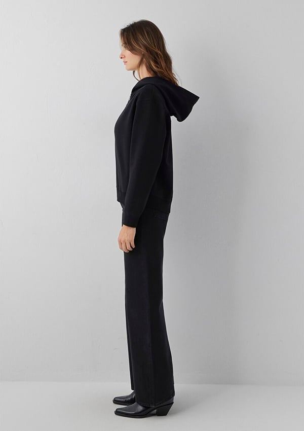 Mavi FERMUARLI BASIC SWEATSHIRT Siyah Siyah Kadın Sweatshirt